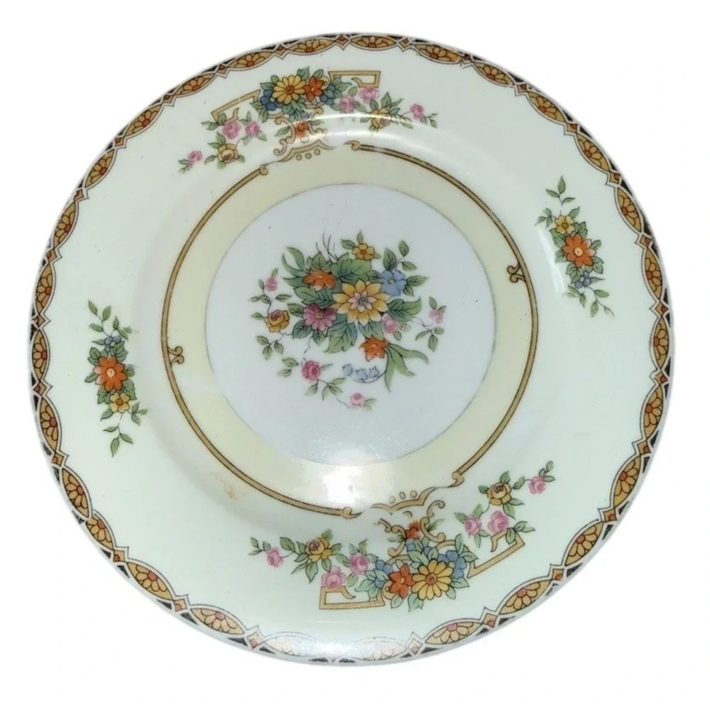 Noritake Renovia Floral‎ Bread & Butter Plate 6.25in Gold Trim Vintage 50's